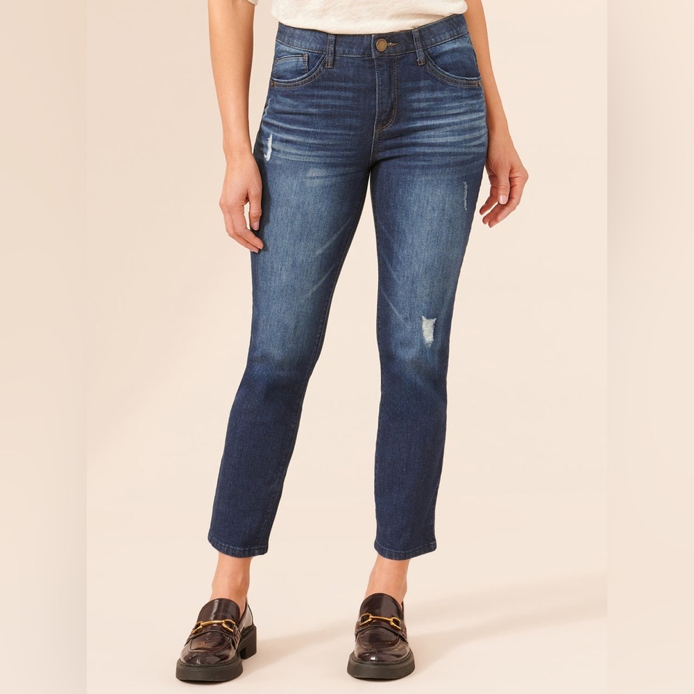 Democracy "Ab"solution® High Rise Distressed Blue Denim Skinny Jeans